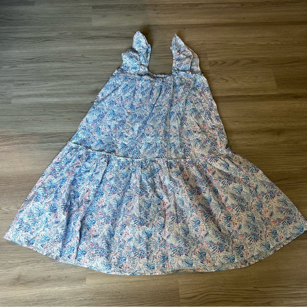 Simply Southern Floral Mdi Dress Ruffle Strap Confetti Sz. XL - Picture 6 of 8